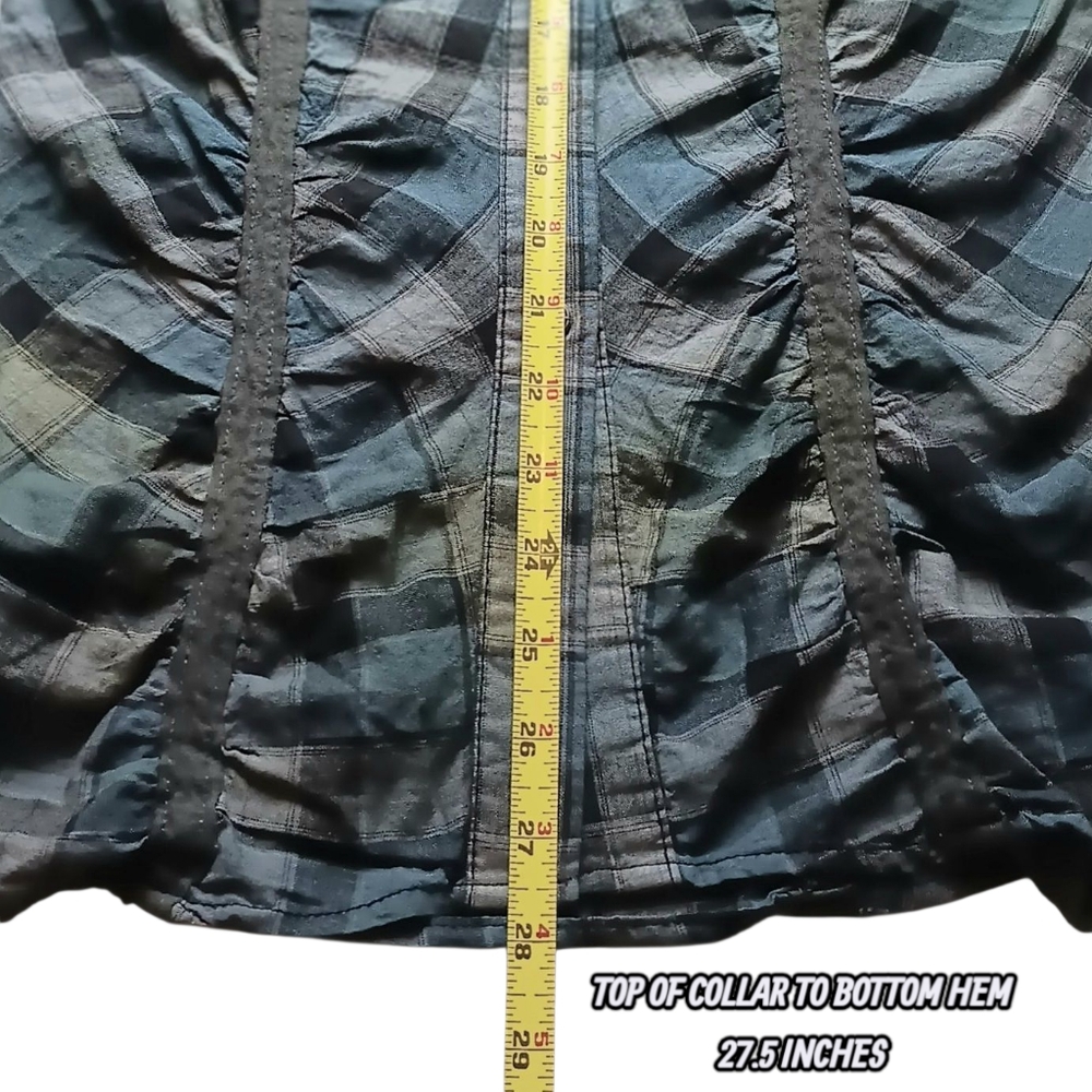 Affliction Womens Plaid Shirt Long Sleeve Button Down Size XS NEW NWT - Picture 9 of 12
